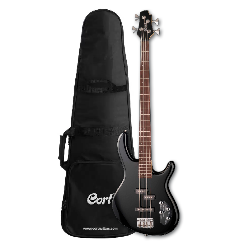 Cort Action Bass Plus BK W_BAG Бас-гитара, 4 струны, цвет чёрный, с чехлом